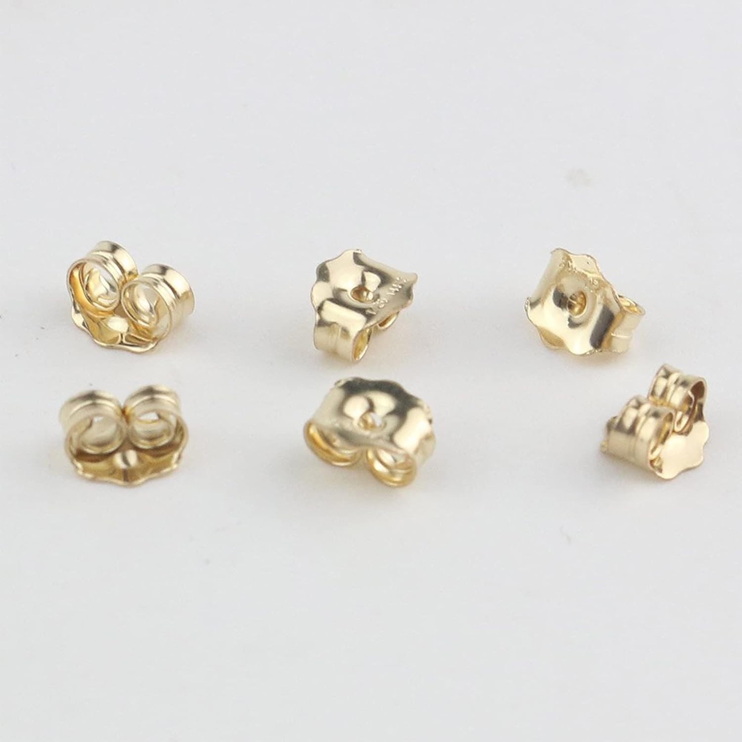14K Gold Earring Backs for Studs Earrings – Yellow Locking, 3 Pairs for Women