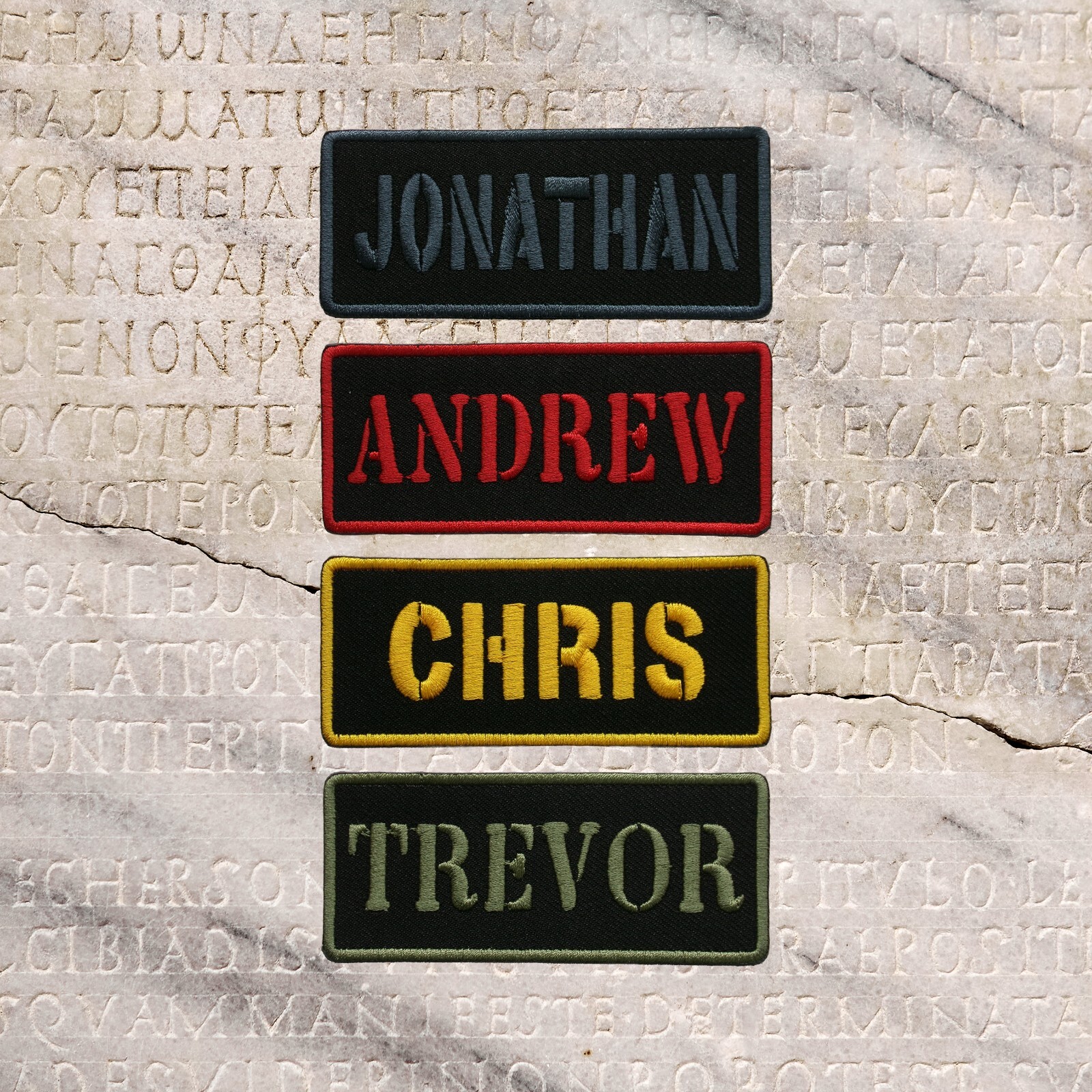 Military Style Name Patch Custom Embroidered Iron-On Biker Tactical Badge