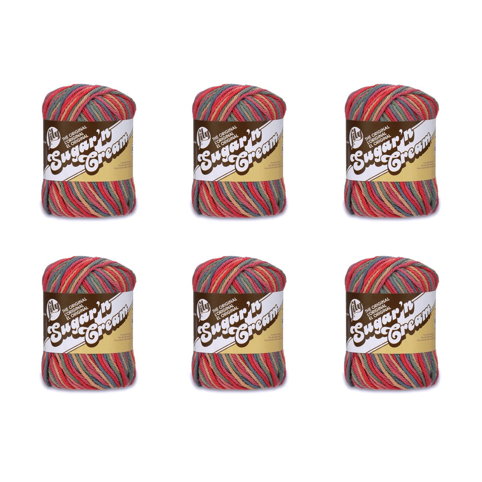 6 PCS SugarN Cream Painted Desert Yarn 57g/2oz 4 Worsted Cotton 95 Yards