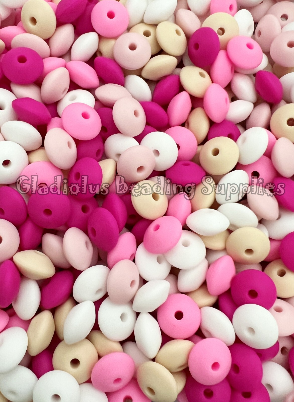 50Pcs 12mm Lentil Beads, Silicone Bead, Spacer Beads, Small Bead, Loose Beads
