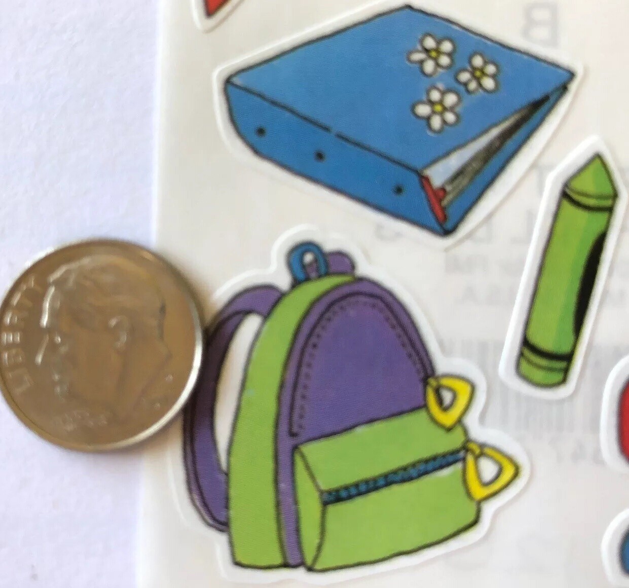 SCHOOL DAYS Stickers(14pc)Frances Meyer•Backpack•Education•Books •Pencil•Crayons