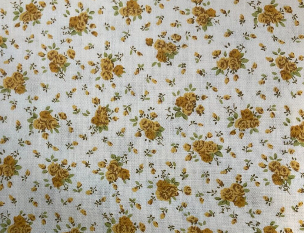 YELLOW & GOLD MINI FLOWERS – COTTON- BY THE YARD