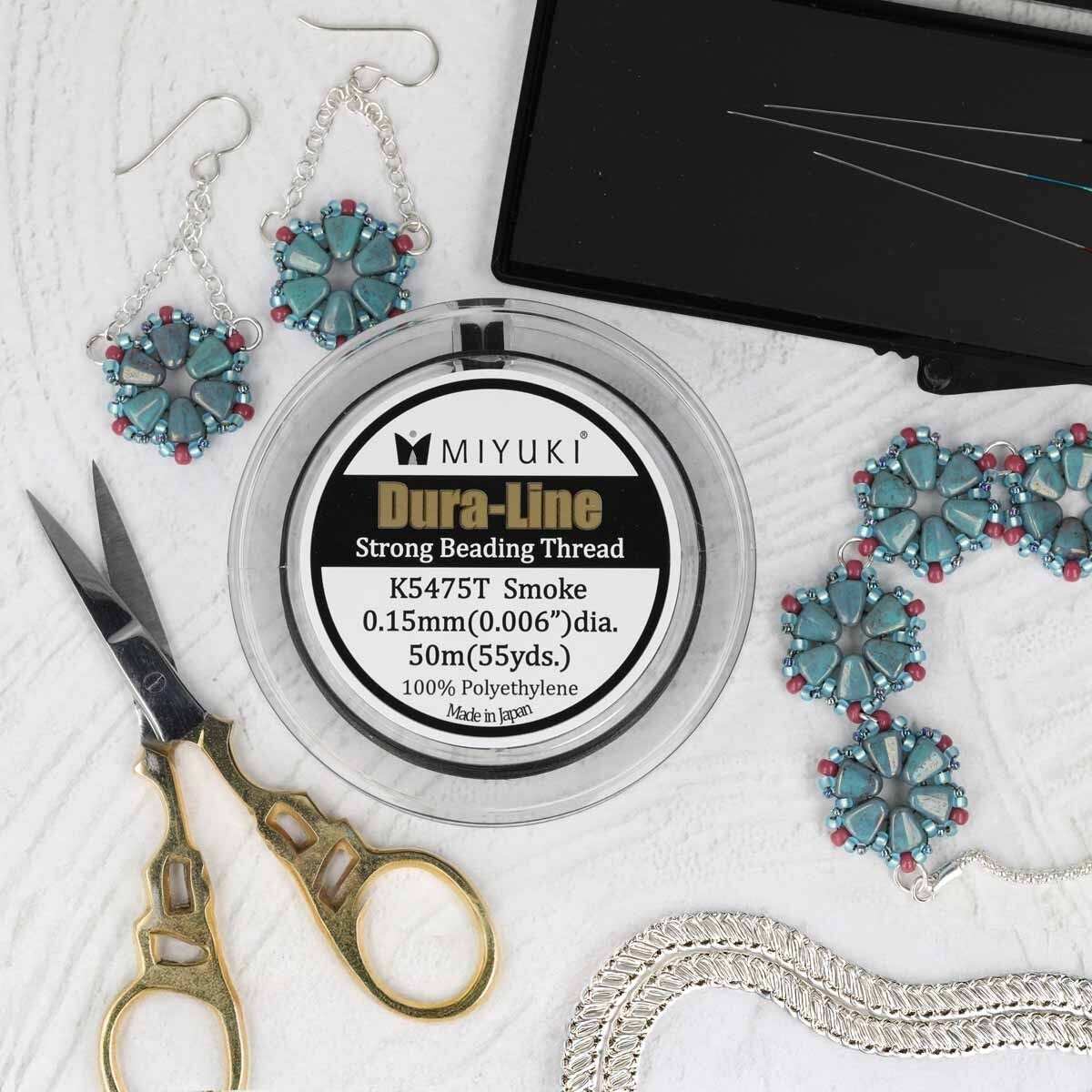 Beading Thread Miyuki Dura-Line DUR01550 BK Smoke 0.15 mm 50 m 18 lbs Test