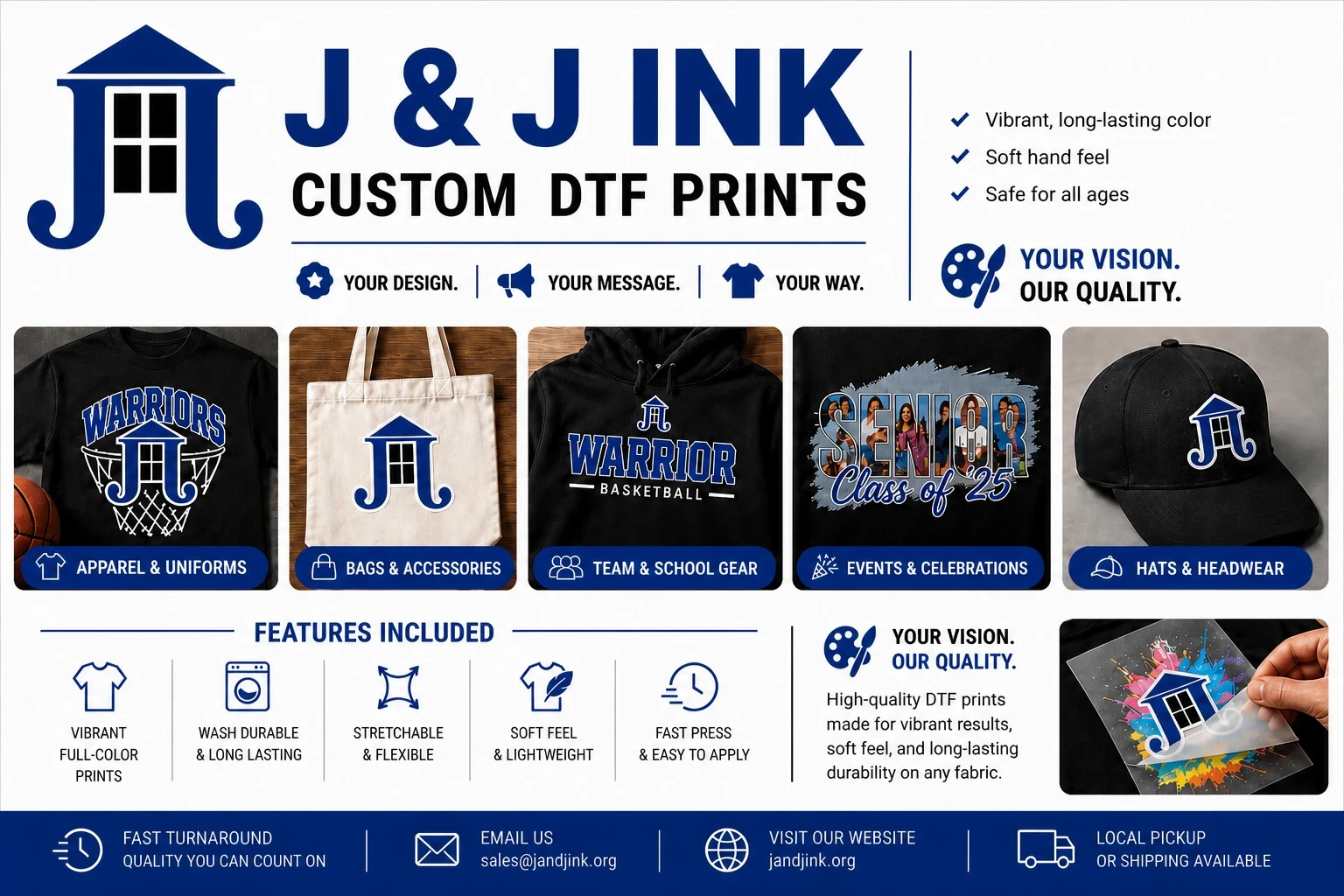 Custom Logo DTF Transfer | Heat Transfer | Ready To Press Transfers
