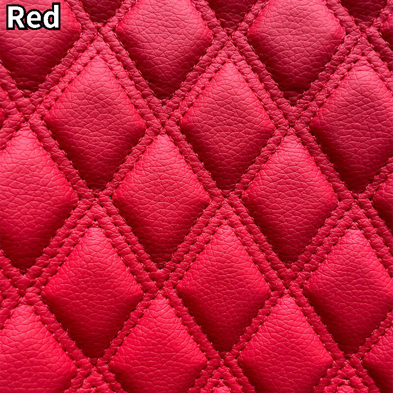 Thick Double Thread Quilted PU Leather Vinyl Fabric Foam Backing Upholstery DIY