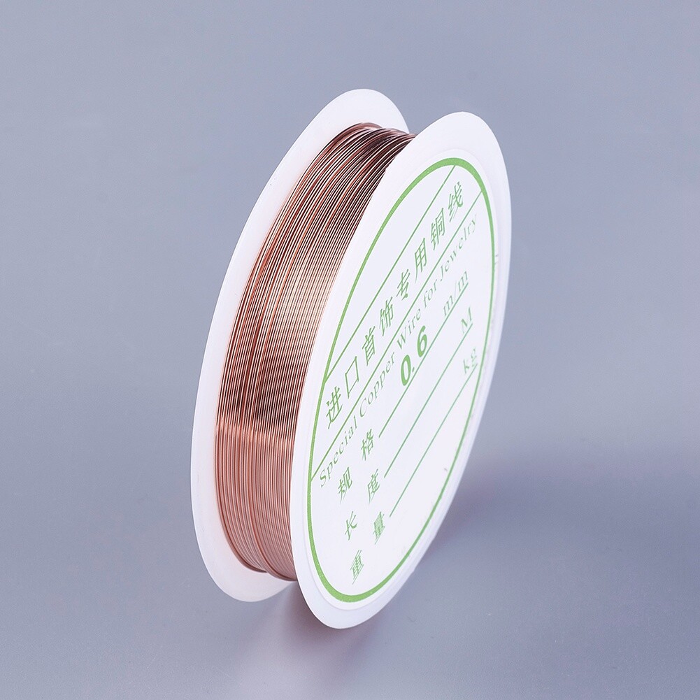 2Rolls Rose Gold Copper Wire Beading Cord Wrapped Jewelry Making 18/20/22 Gauge