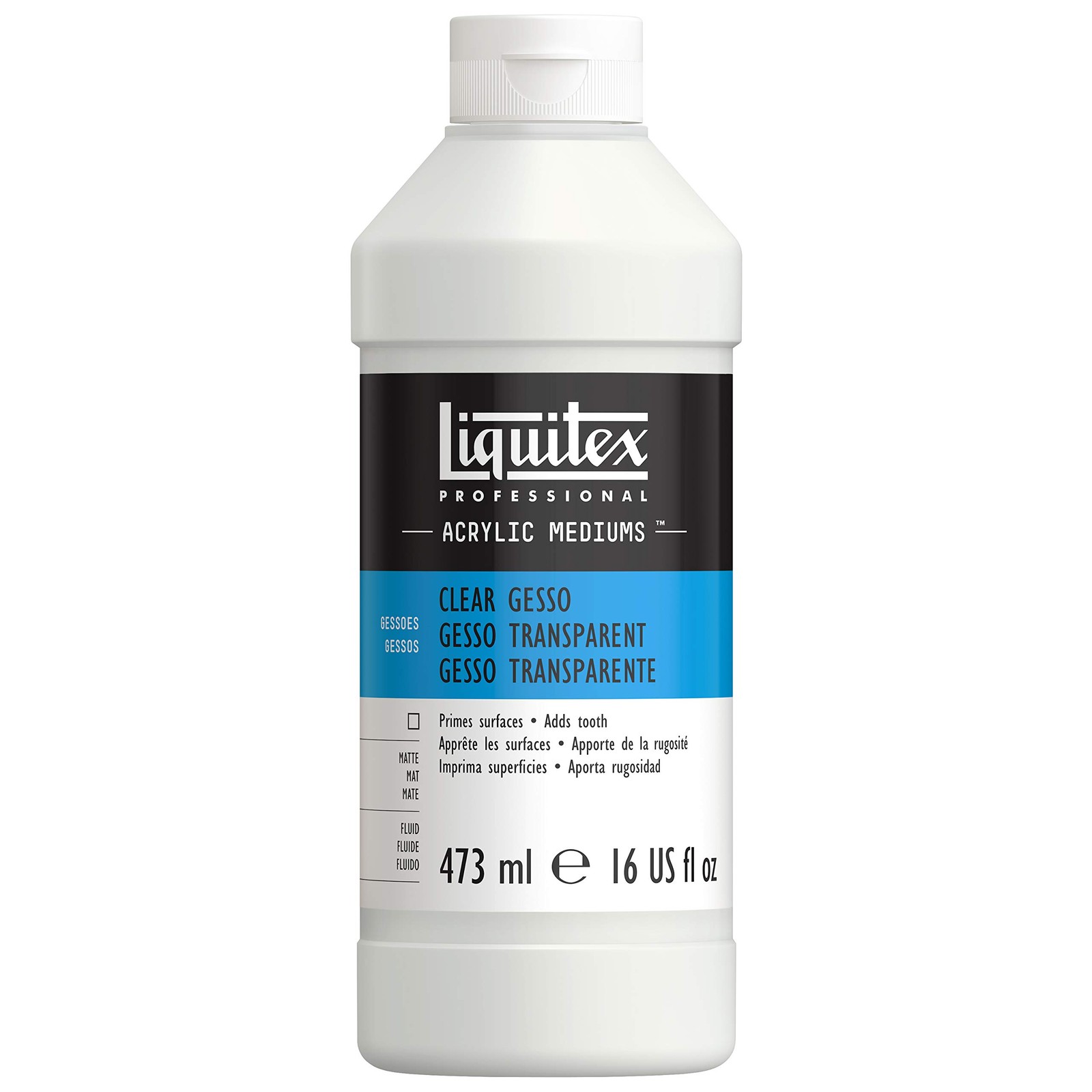 Professional Gesso Surface Prep Medium, 473ml (16-oz), Clear