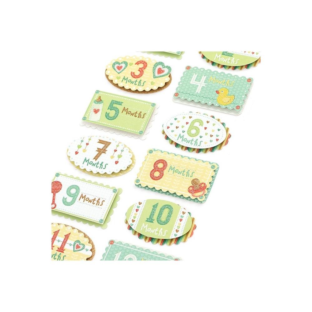 Crafts Stickers Sticko Baby’s First 12 Months 3D Tags 1-12 Pacifier Bottle Toys