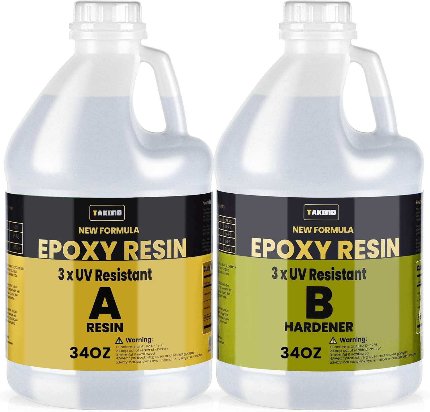 68oz Crystal Clear Epoxy Resin Kit UV Resistant High Gloss Coating & Casting 3:1