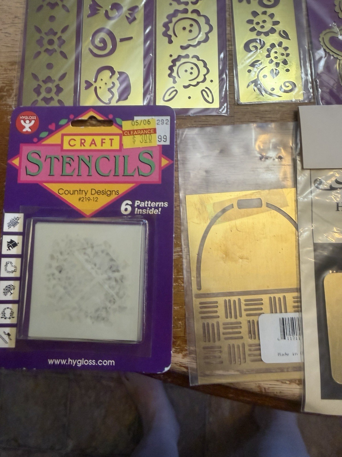 New Vintage BRASS EMBOSSING STENCILS LOT OF 22 Packs ~ Darice Plaid Assorted