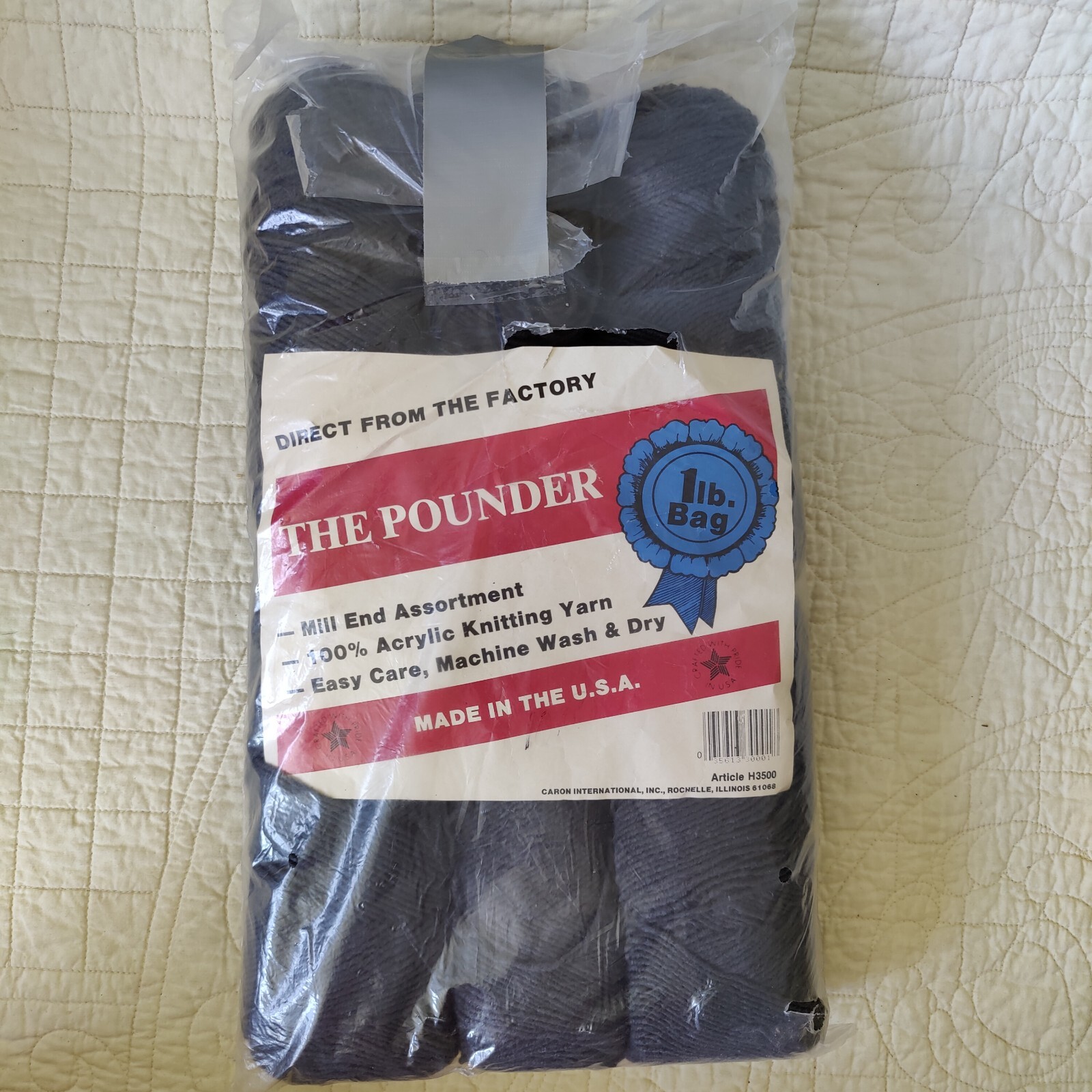 New Vintage Caron 1 Lb Black Yarn Fine Sport Weight #2 3oz – 6 Skeins