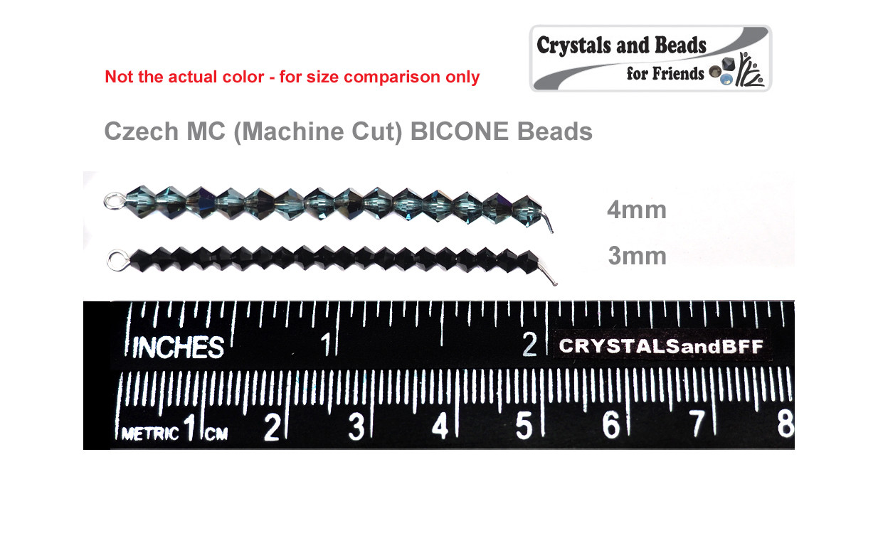 Czech Bicone Crystal Beads Jet black AB Rondelle Diamond 3-4-5-6-8mm