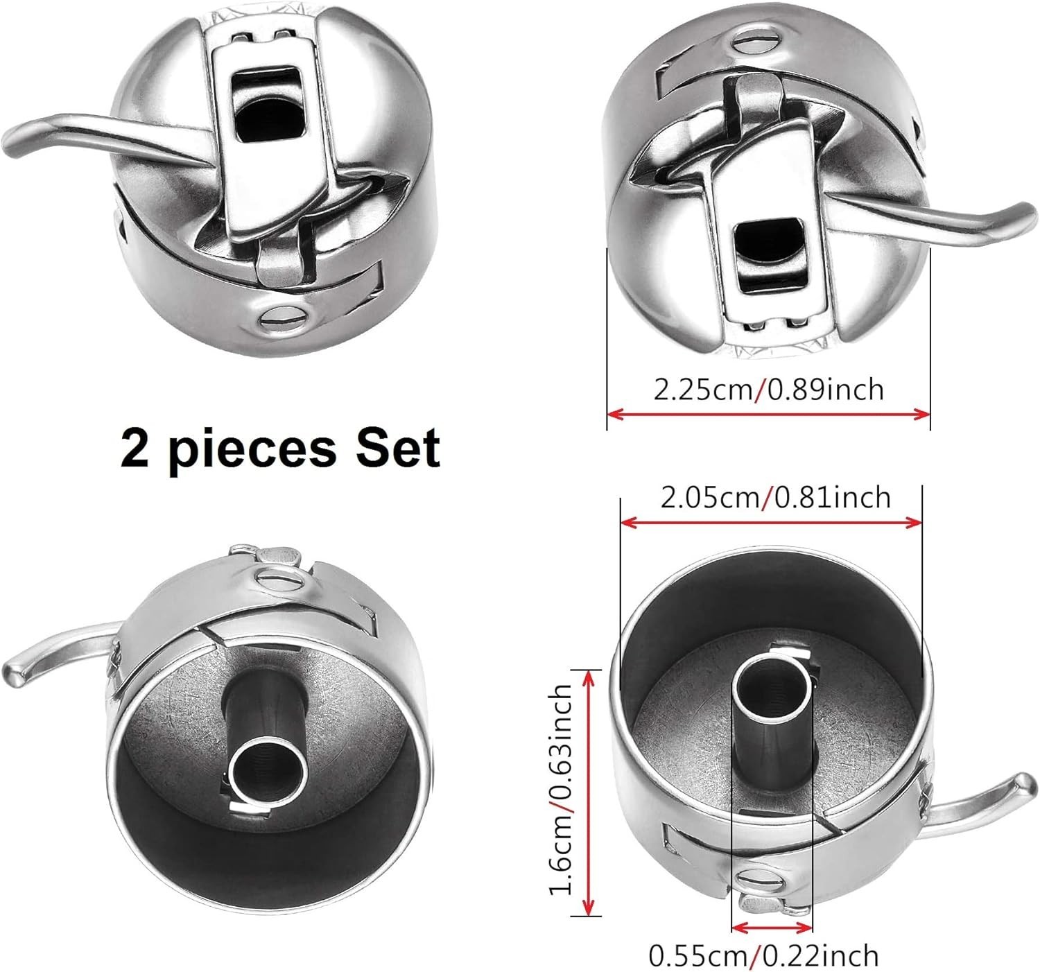 2 Durable Bobbin Cases for 15 Class Machines – Perfect for Various Brands