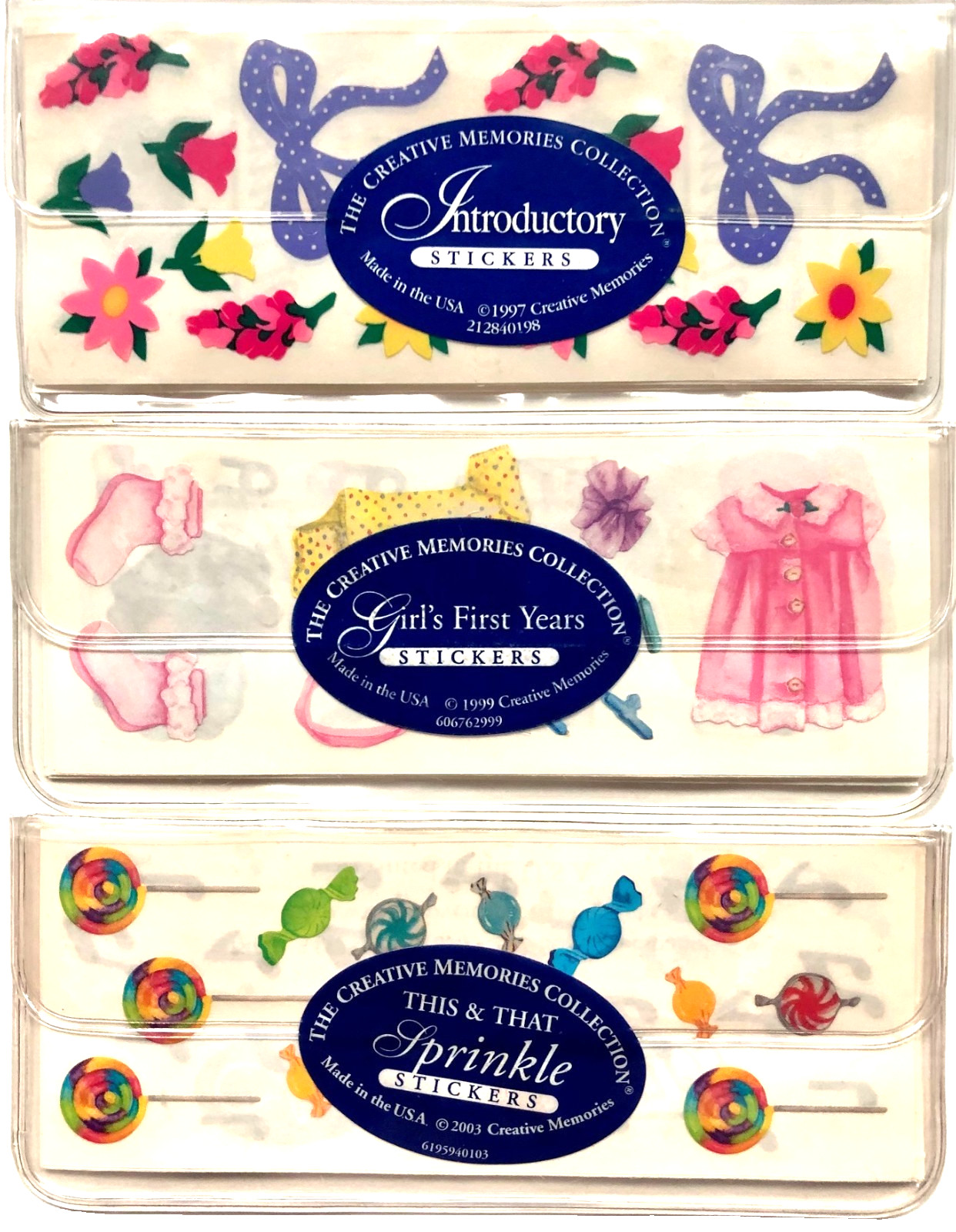 FREE SHIP – 3 SETS CREATIVE MEMORIES STICKERS INTRODUCTORY SPRINKLE GIRL’S YEARS