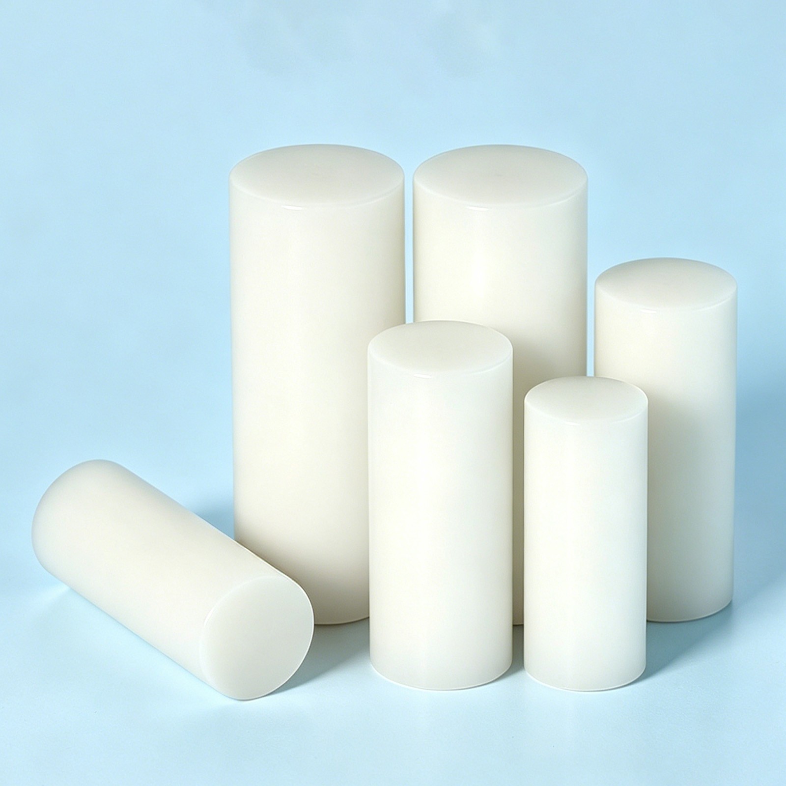 White Nylon Round Bar Polyamide PA6 Rod Solid Dowel Pin Engineering PlasticStock