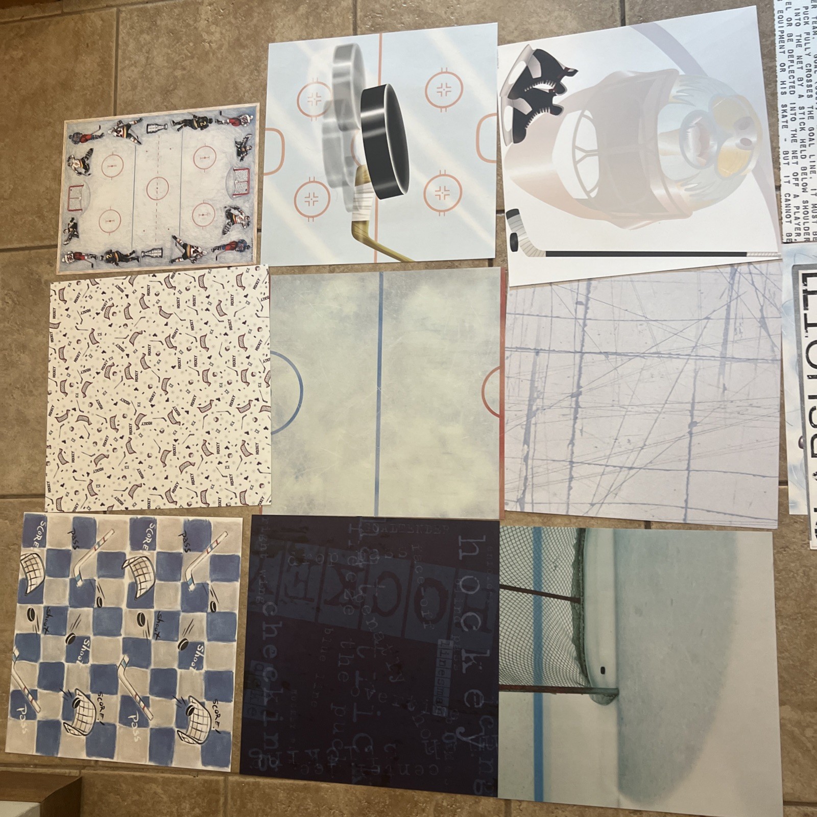 12×12 Single Sided Paper Lot (15) Hockey…..Ice Rink