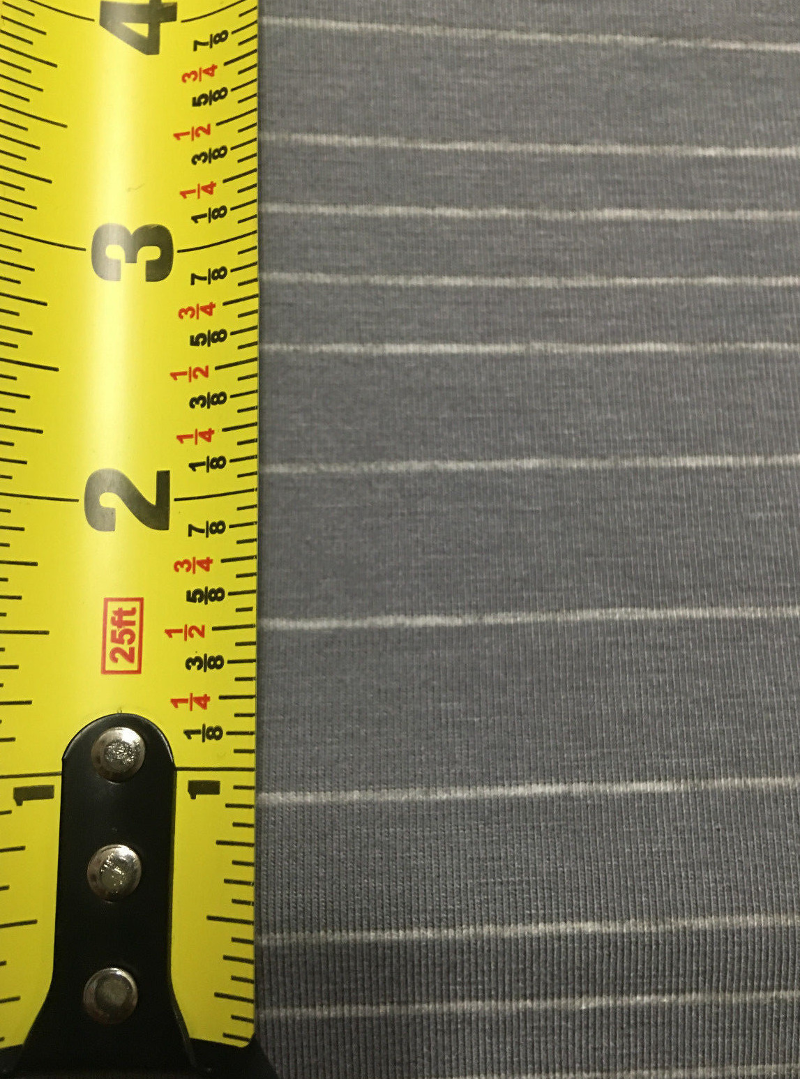 Bamboo Recycled poly spandex knit jersey fabric yarn dyed Stripes -Smoke gray