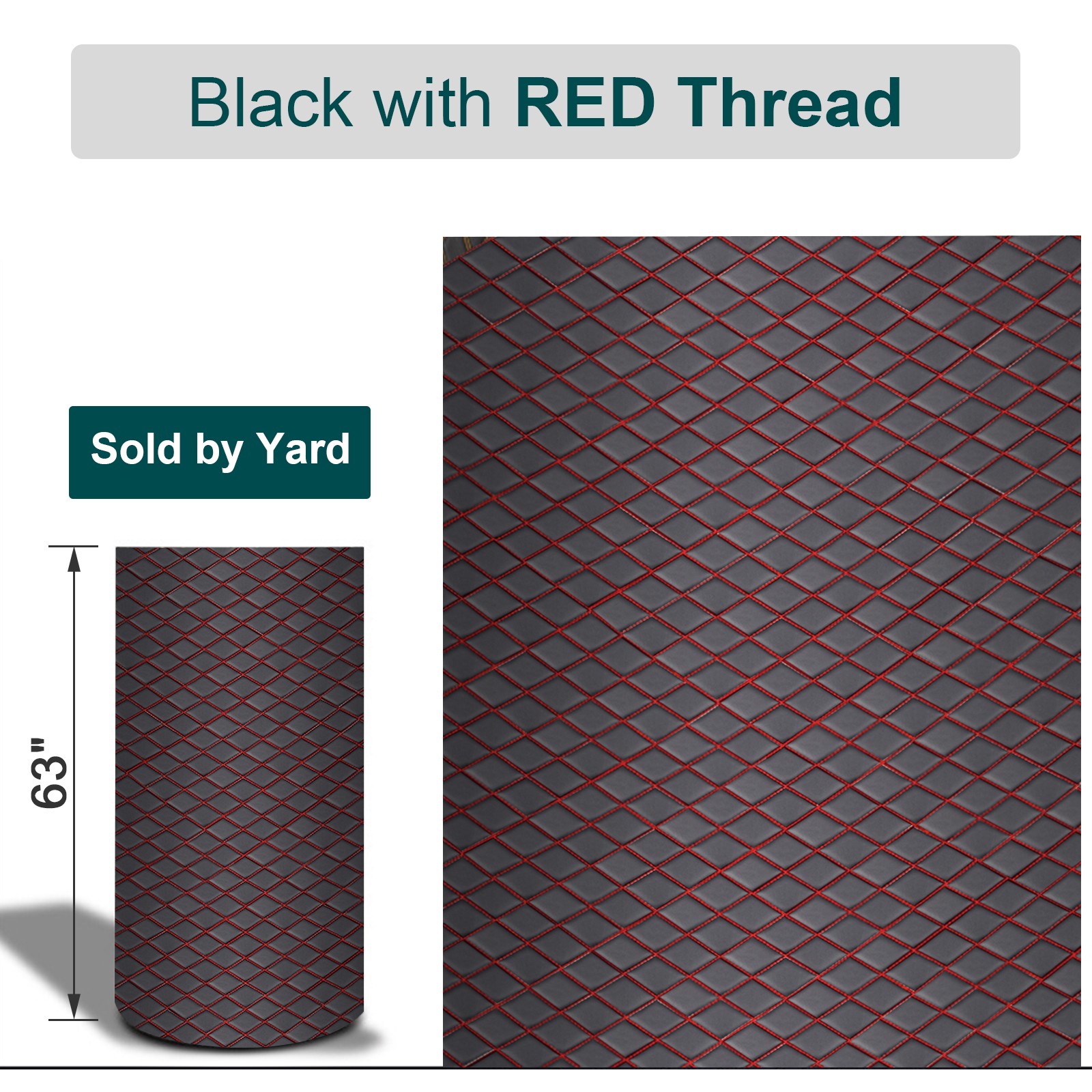 6mm Foam 63″ Quilted Vinyl Fabric LeatheretteHeadliner Upholstery By Yard