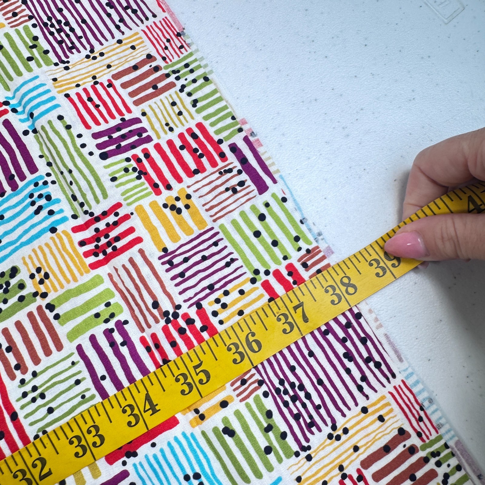 windham quilting cotton fabric stripes squares multicolored 38×43 1 yards