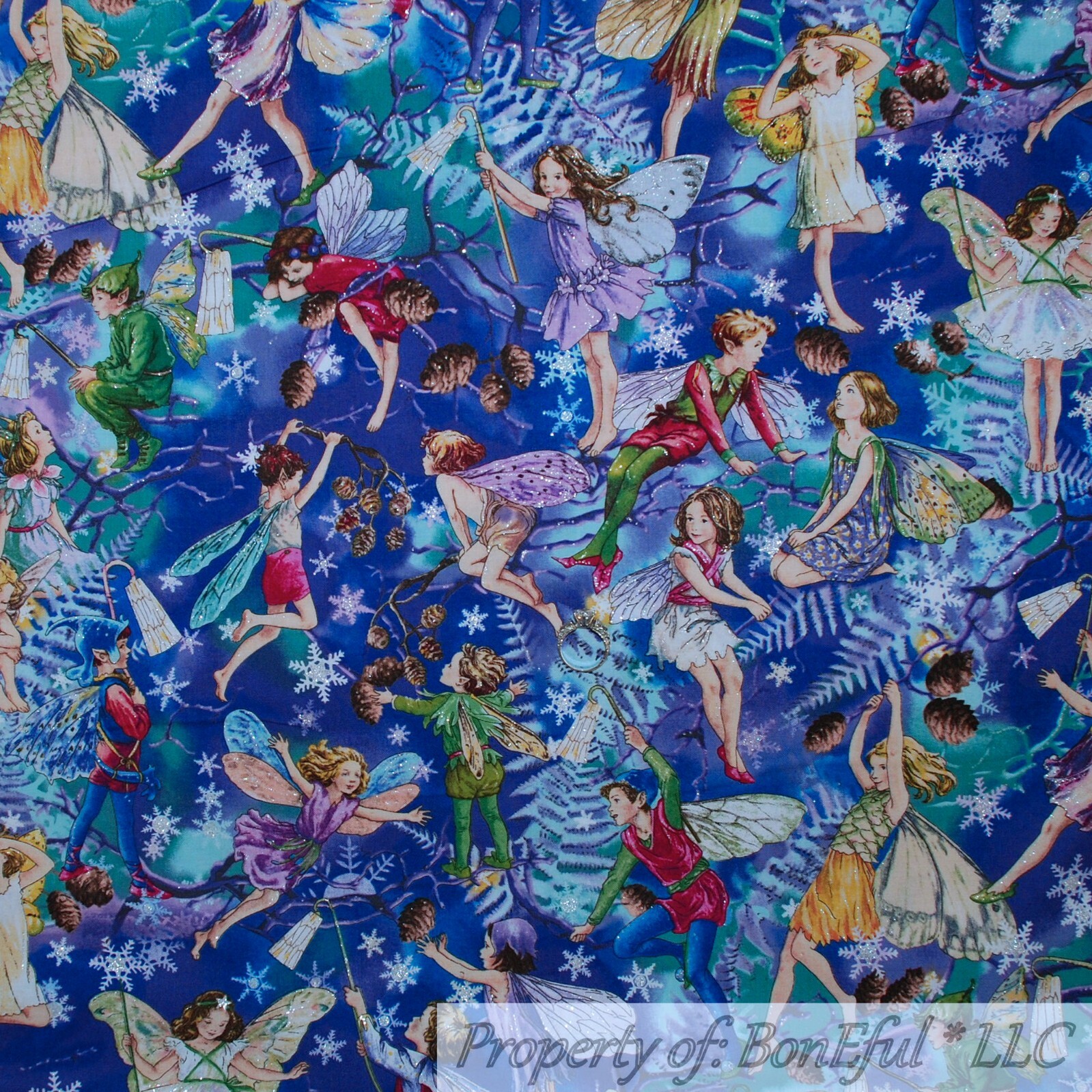 BonEful Fabric FQ Cotton Quilt Blue Aqua Green Bubble Ocean Sea Beach Fish Batik