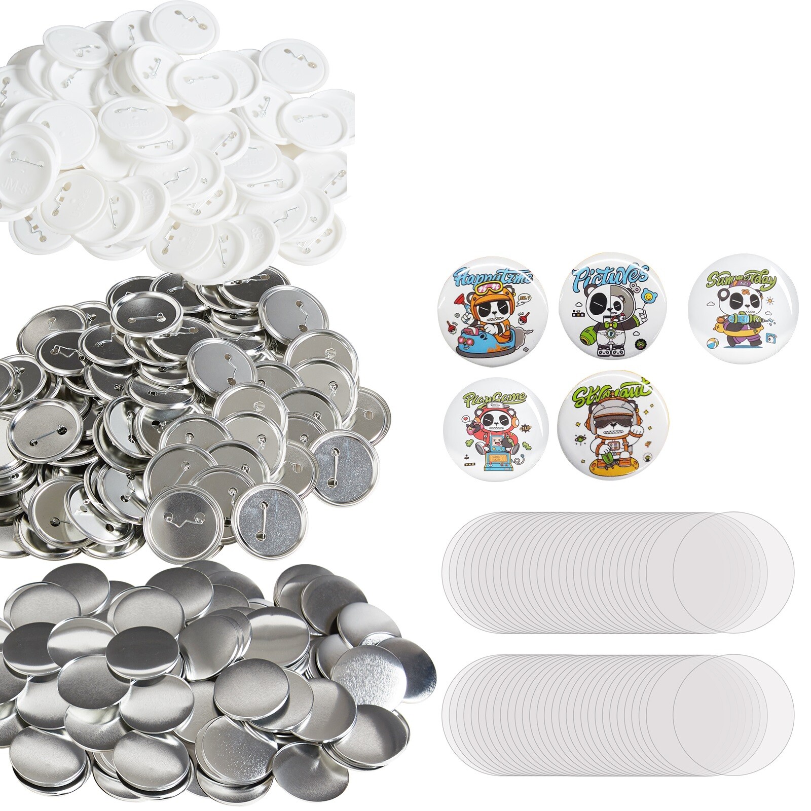 VEVOR 2.25″ 58mm Button Badge Parts Supplies 500 Sets NOT Includes Maker Machine