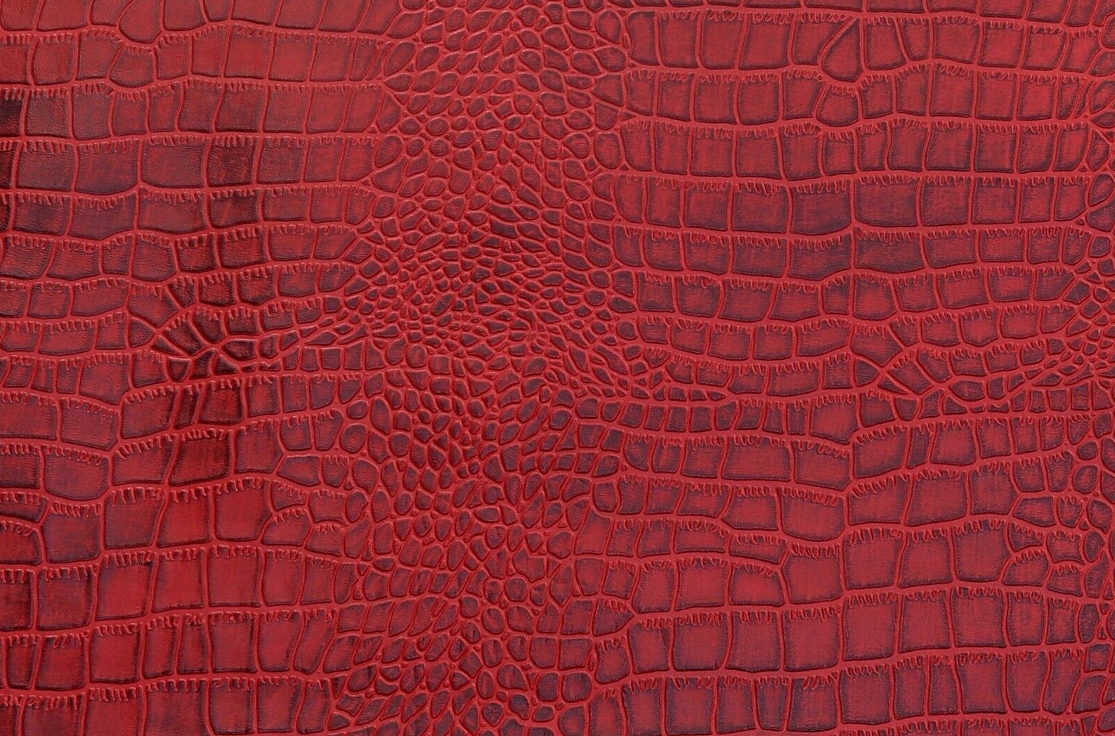 Crocodile Lamb skin Flame Red Color (100% Genuine Skin)