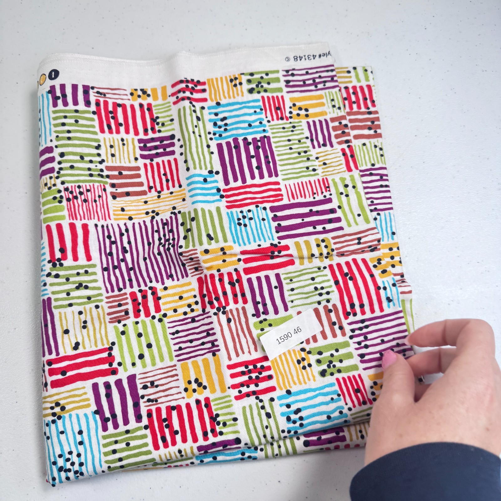 windham quilting cotton fabric stripes squares multicolored 38×43 1 yards