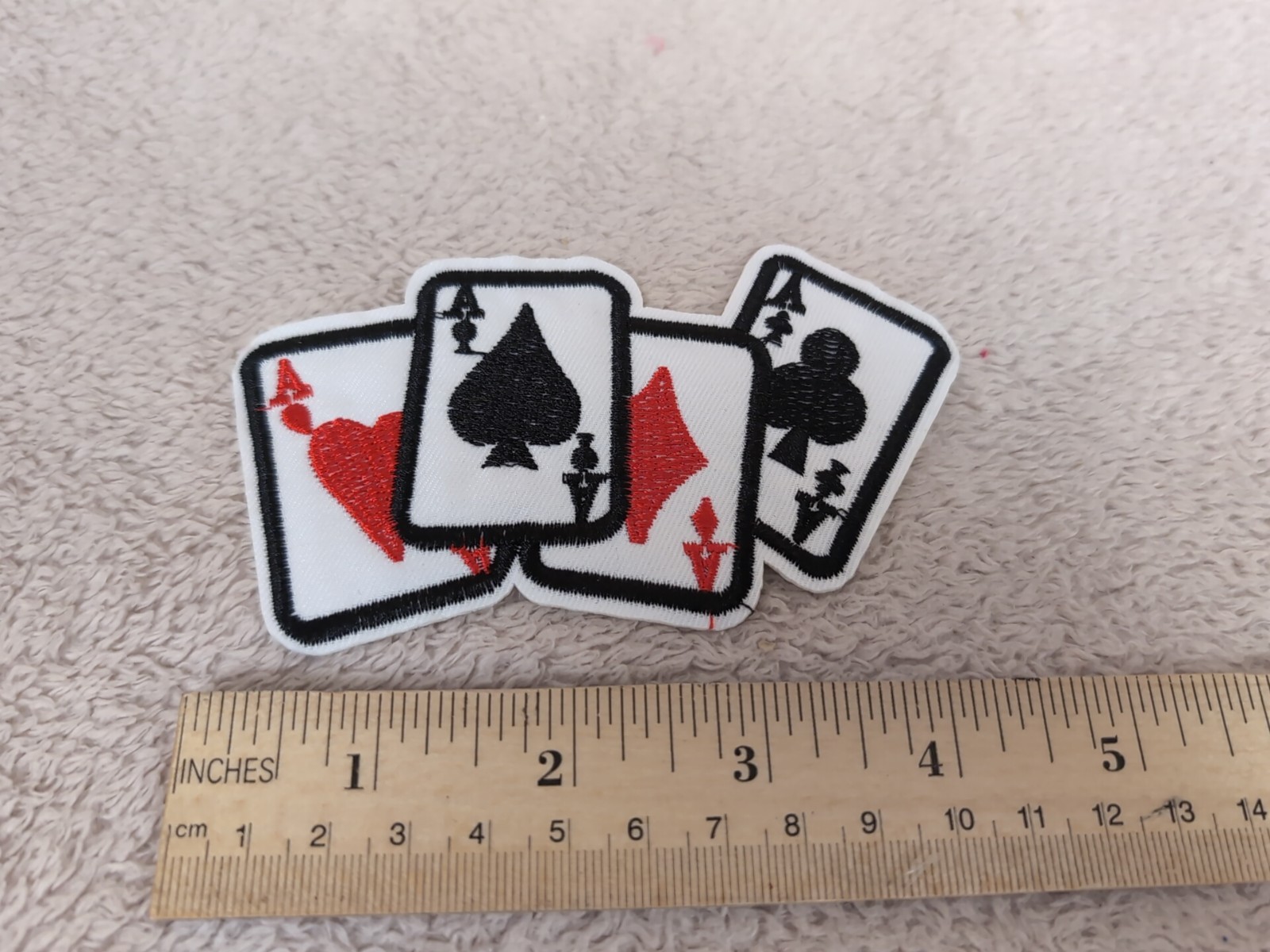 Four Ace Playing Cards Patch Embroidered Iron 2.5×4.5 Inch