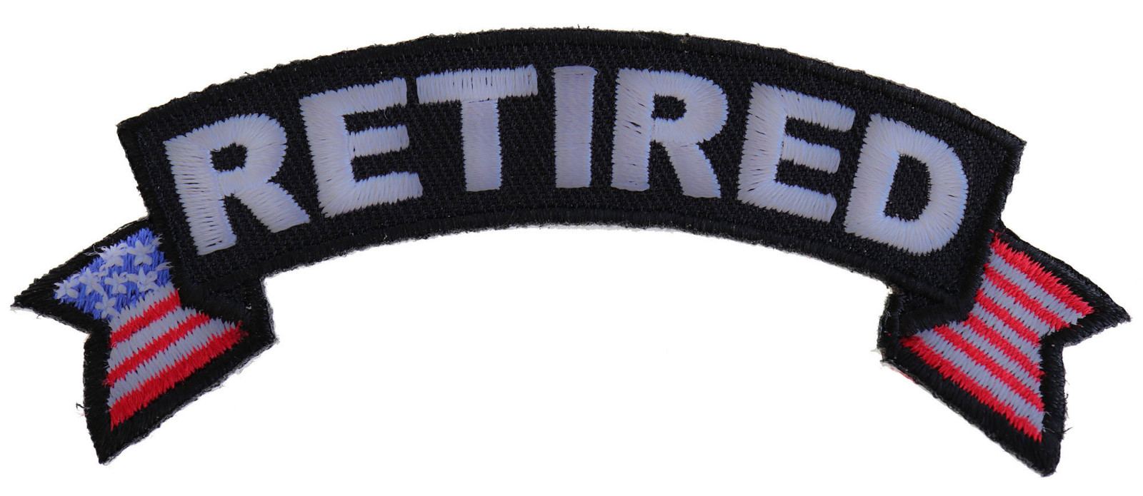 Retired Small Rocker Patch With American Flag Tips- 4×1.5 inch – P3846