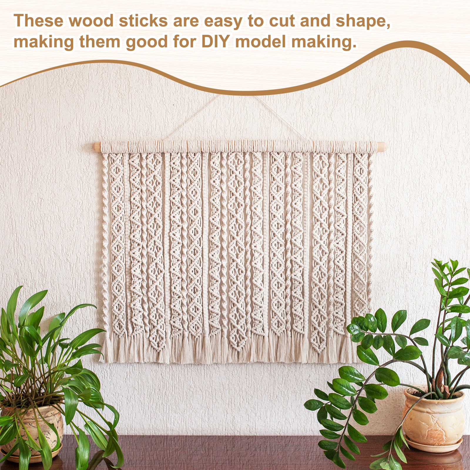 Wooden Dowel Rods,(5mm)1/4 x 8 Inch Round Wooden Rod for DIY,Pack of 10