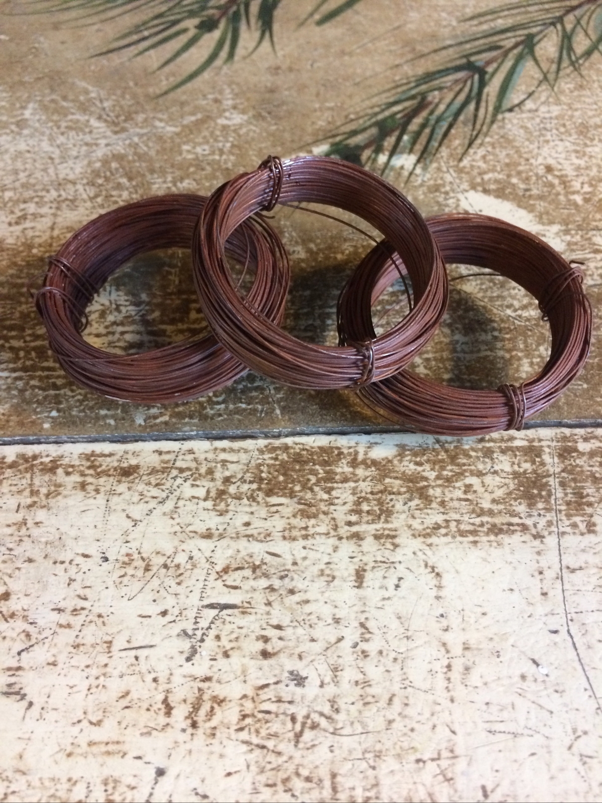 3 Rolls 24 Gauge Primitive Rust Rusty Tin Wire 150ft Holiday Craft Supplies