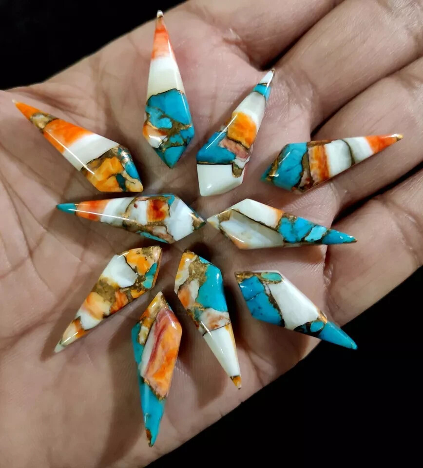 Wholesale Oyster Copper Turquoise Cabochon Kite shape Loose Gemstone Lot.