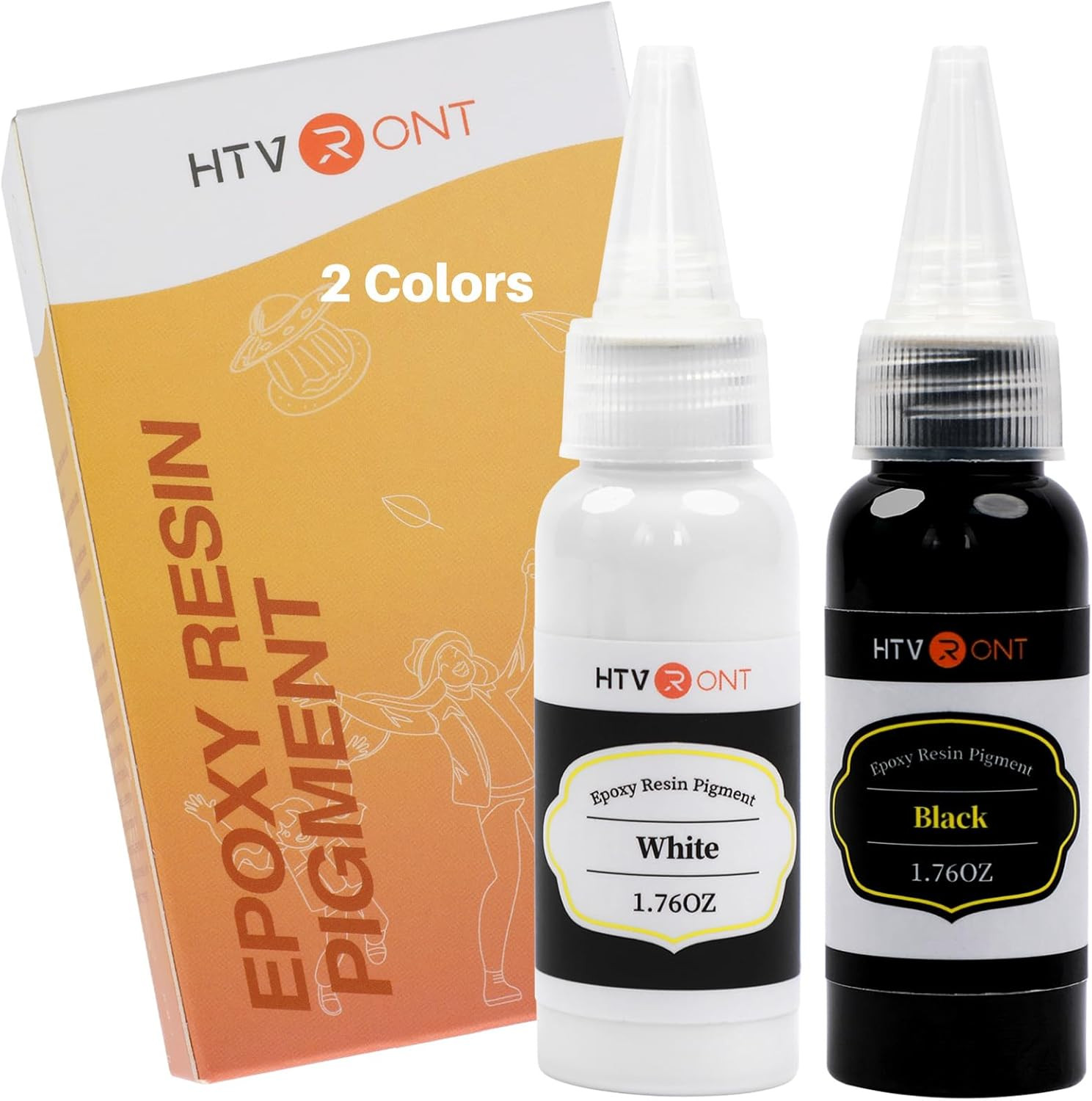 HTVRONT Black and White Resin Pigment Paste – 3.52Oz/100Ml Concentrated Opaque P