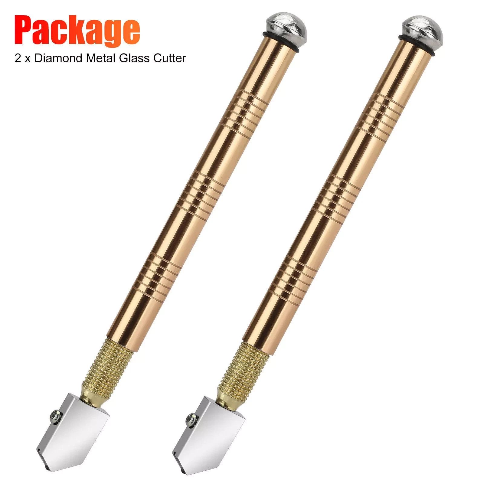 2Pcs Professional Glass Cutter Metal Carbide Precision Anti-Skid Cutting Tools