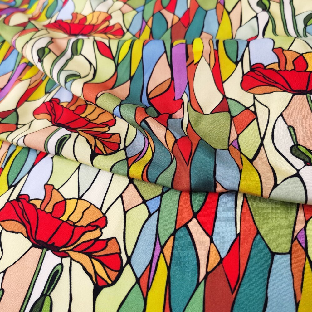 1 yard X 1.4 meter Floral Patchwork Poplin Material Soft Viscose Fabric Sewing