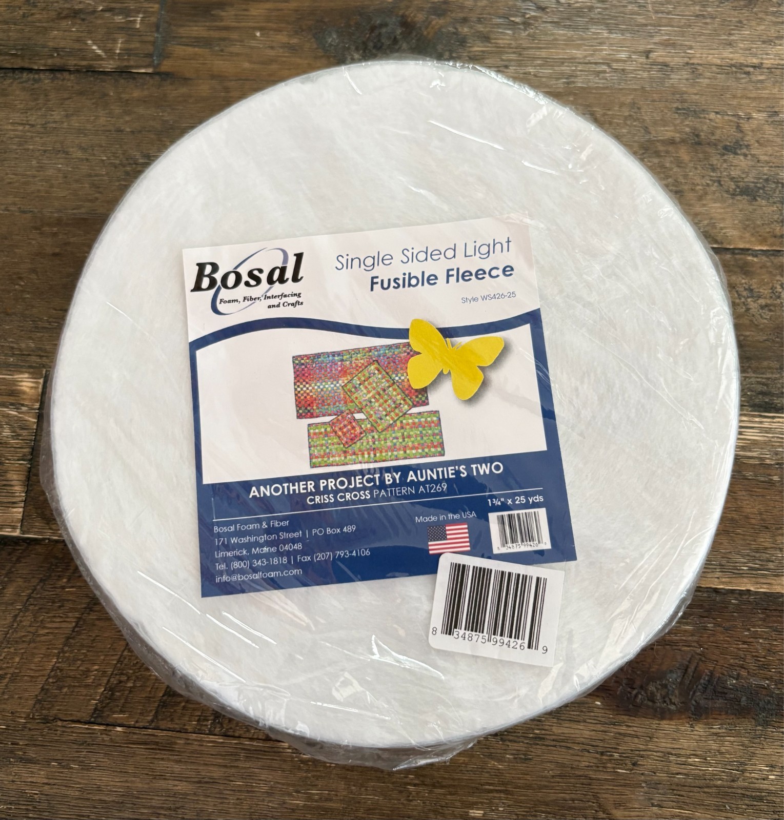 Bosal Single Sided Light Fusible Fleece Roll 1.75”x 25 yds WS426-25 NEW