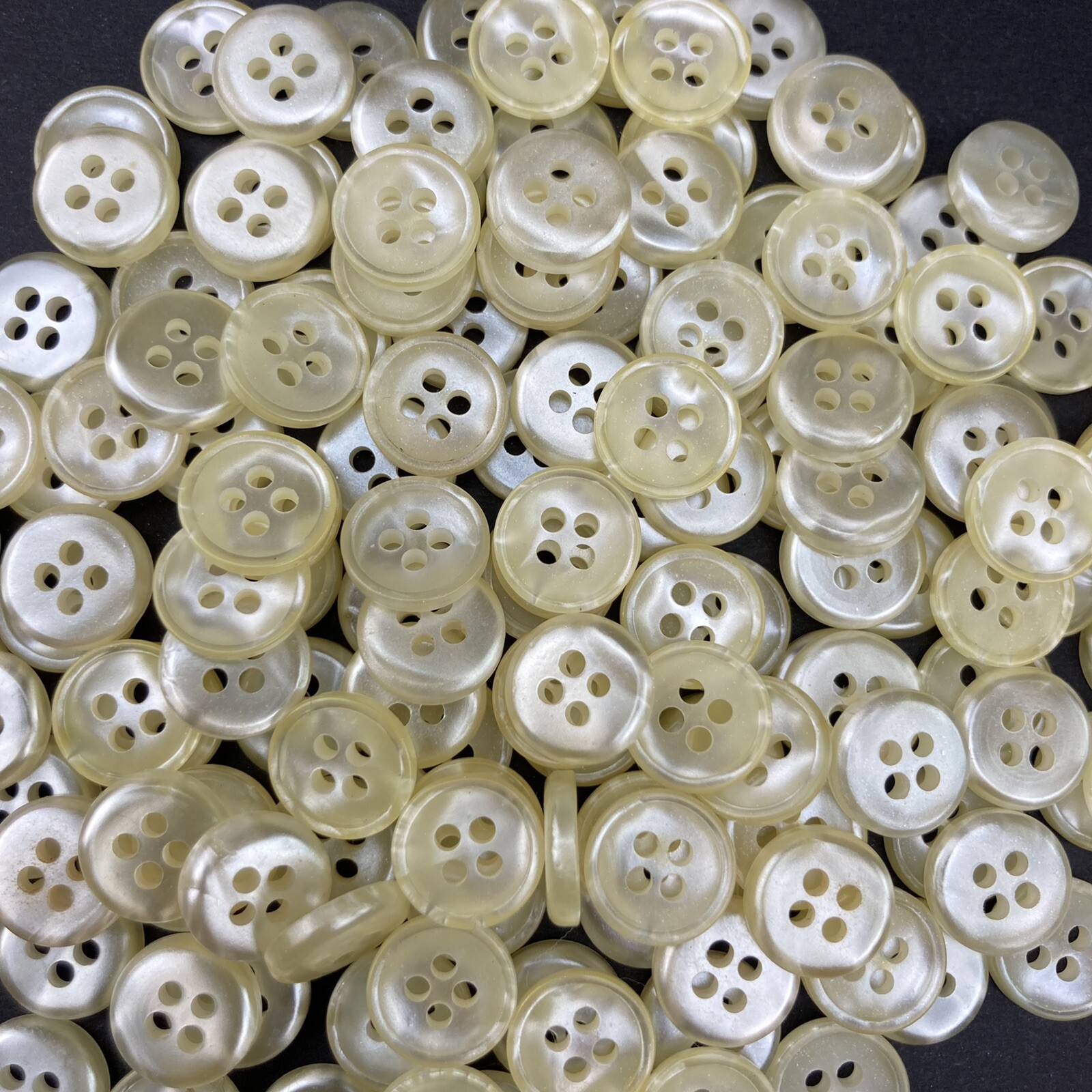 Vintage Pearl White 4 Hole Shirt Buttons Size 12mm 1 Gross (144 Pieces)