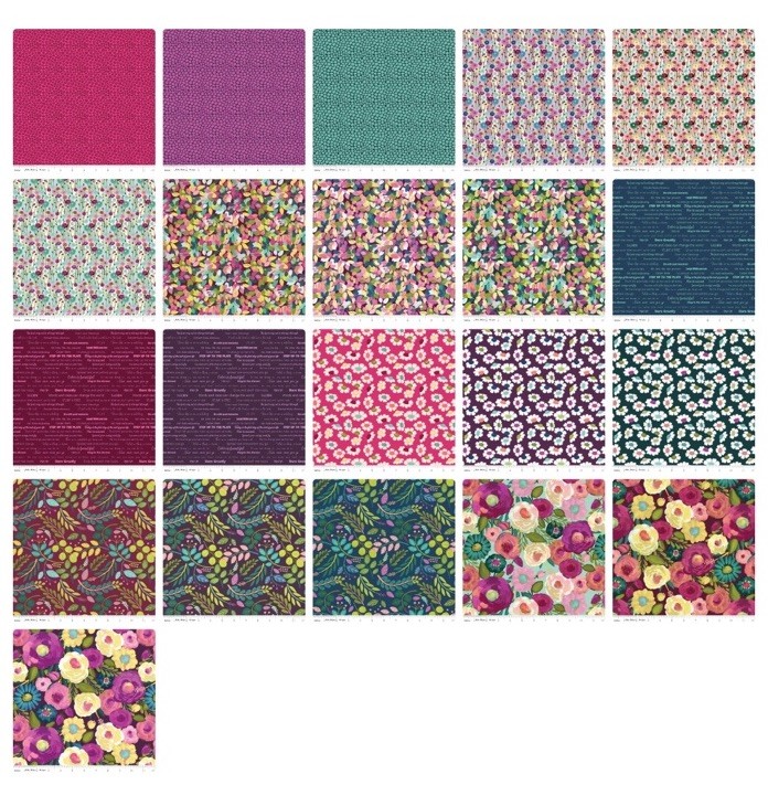 NIP Fragrant Fields Lila Tueller Riley Blake Designs 2 X 1Yd Cotton
