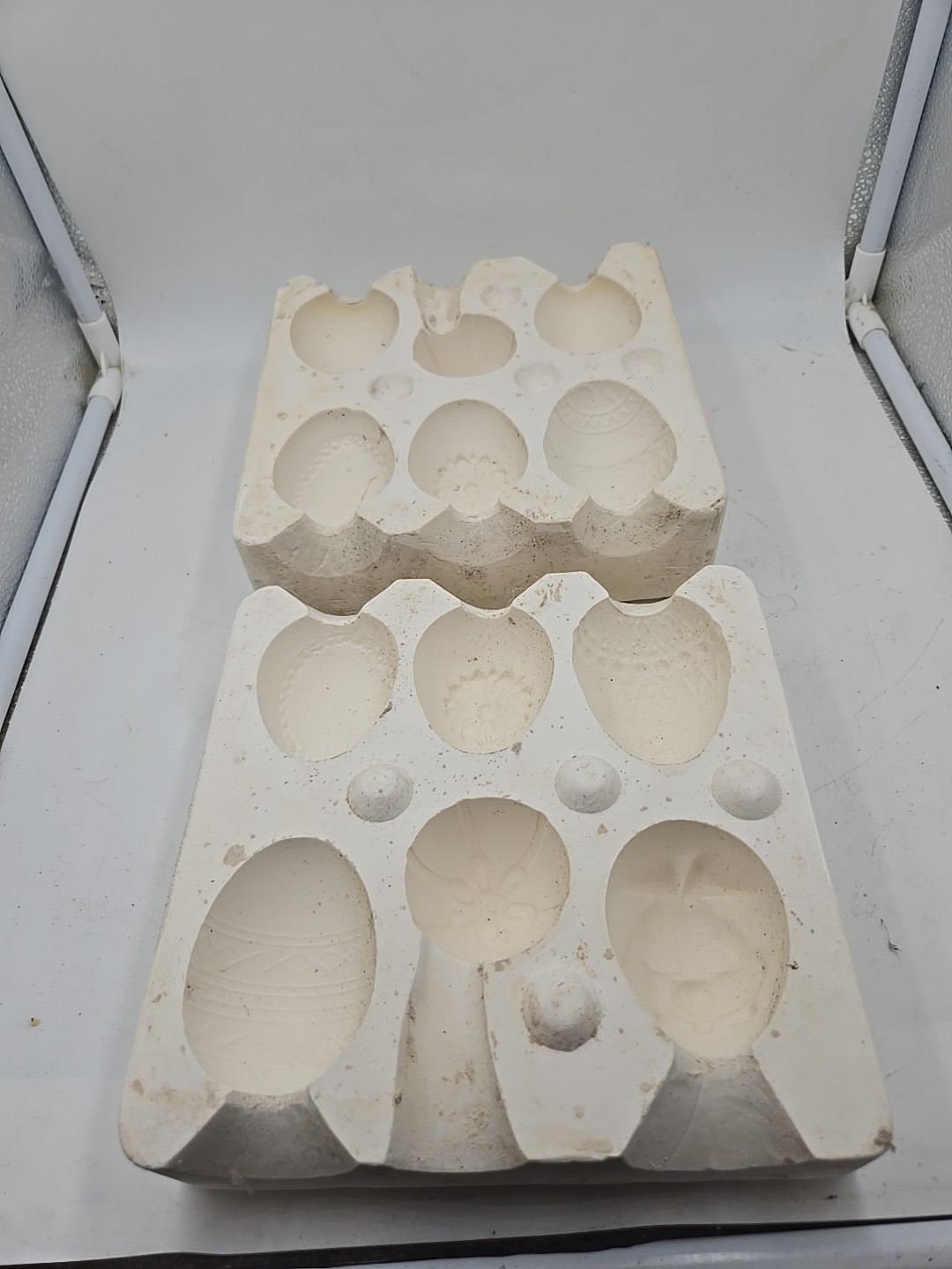 Vintage Slip Casting Mold Of Six Easter/Christmas Eggs