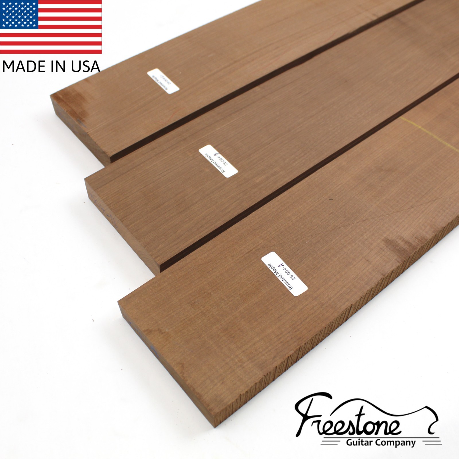 Quartersawn Roasted Maple Guitar Neck Blank – 4″ x 28″ – Luthier Quality