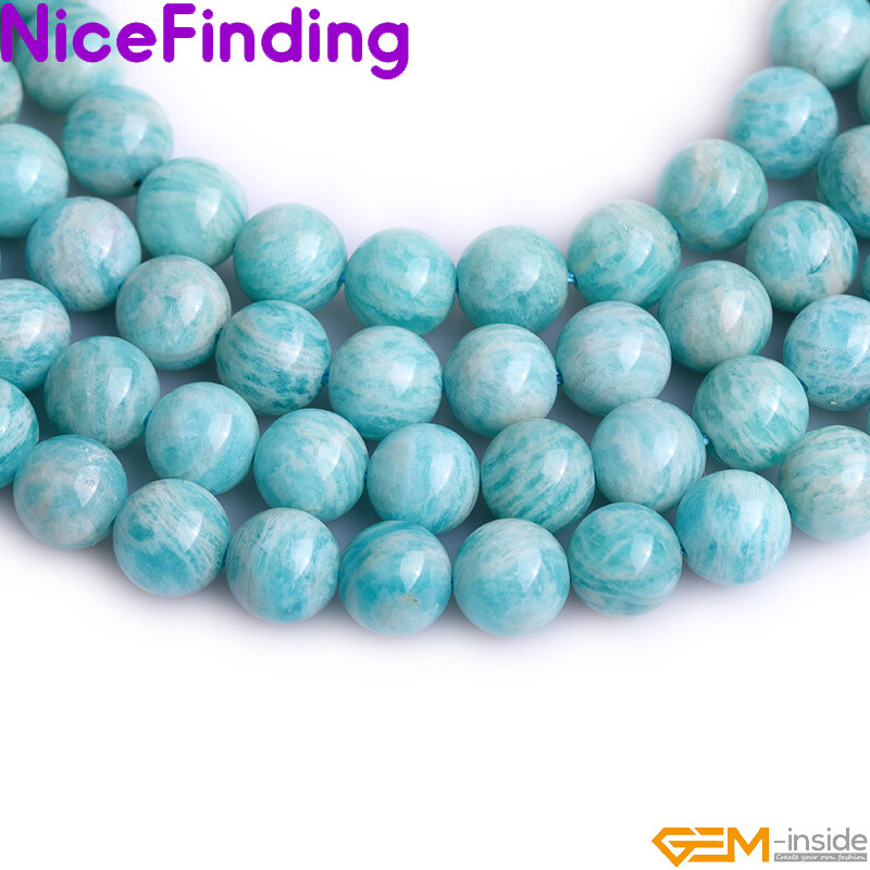 Natural Brazilian Amazonite Round Stone Beads For Jewelry Making 15” 6mm 8mm