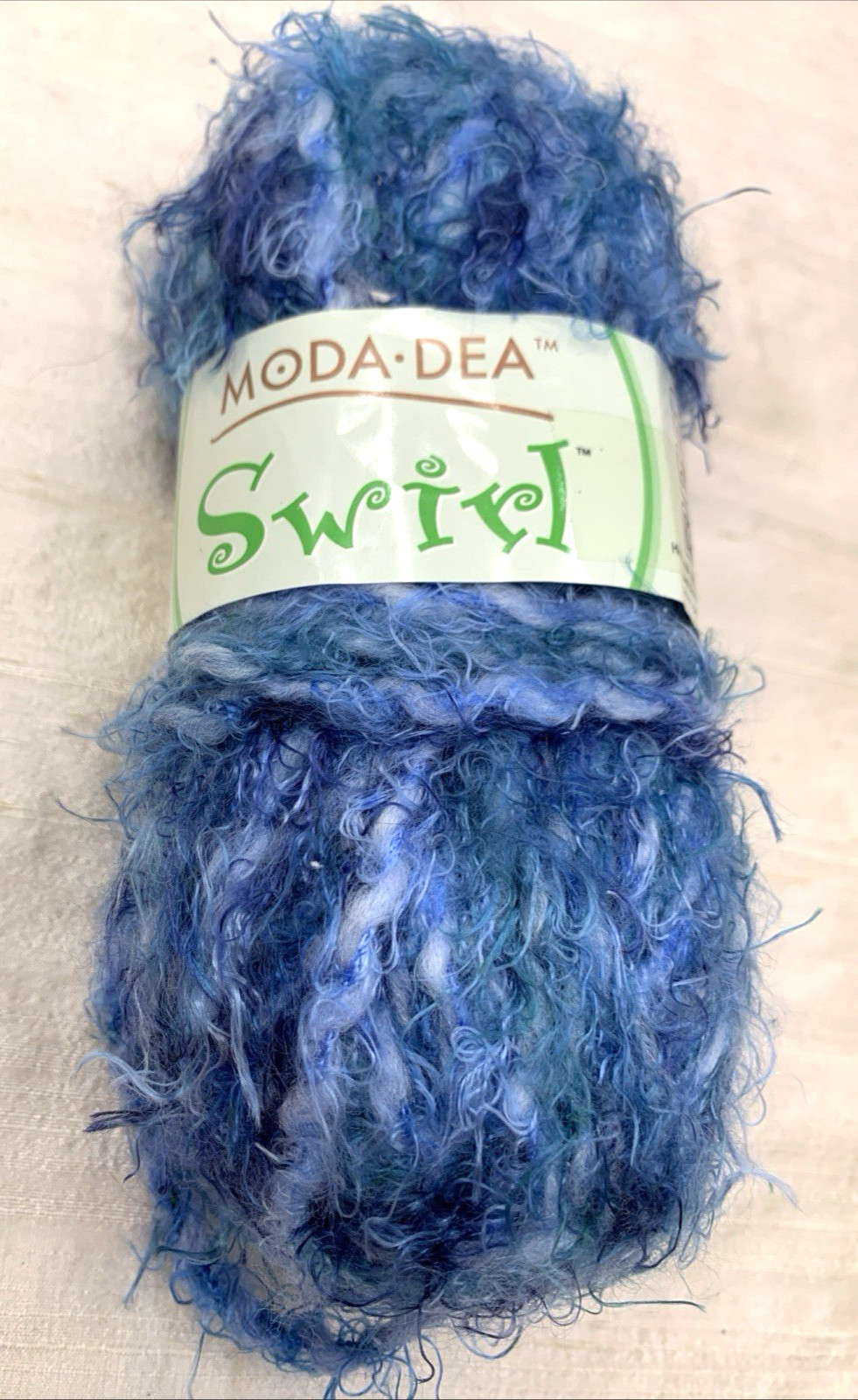 1 Skein Moda Dea Swirl Color 3862 Blues 1.76 Oz 57% Nylon 27% Wool 16% Acrylic