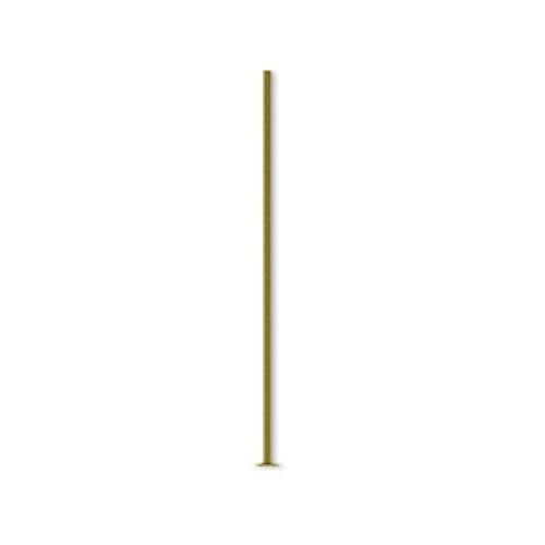 Head pin, antique brass-finished steel, 1 1/2 in, 22 gauge, Sold per pkg of 100