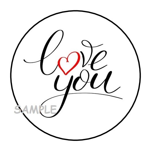 30 LOVE YOU ENVELOPE SEALS LABELS STICKERS 1.5″ ROUND HEART GIFTS FAVORS