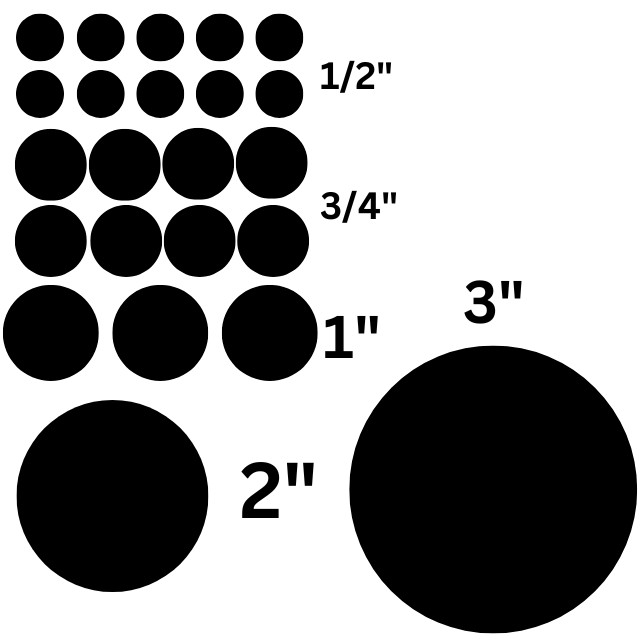 Poka Dot Circle stickers Permanent vinyl decals – Pick your size, and color!