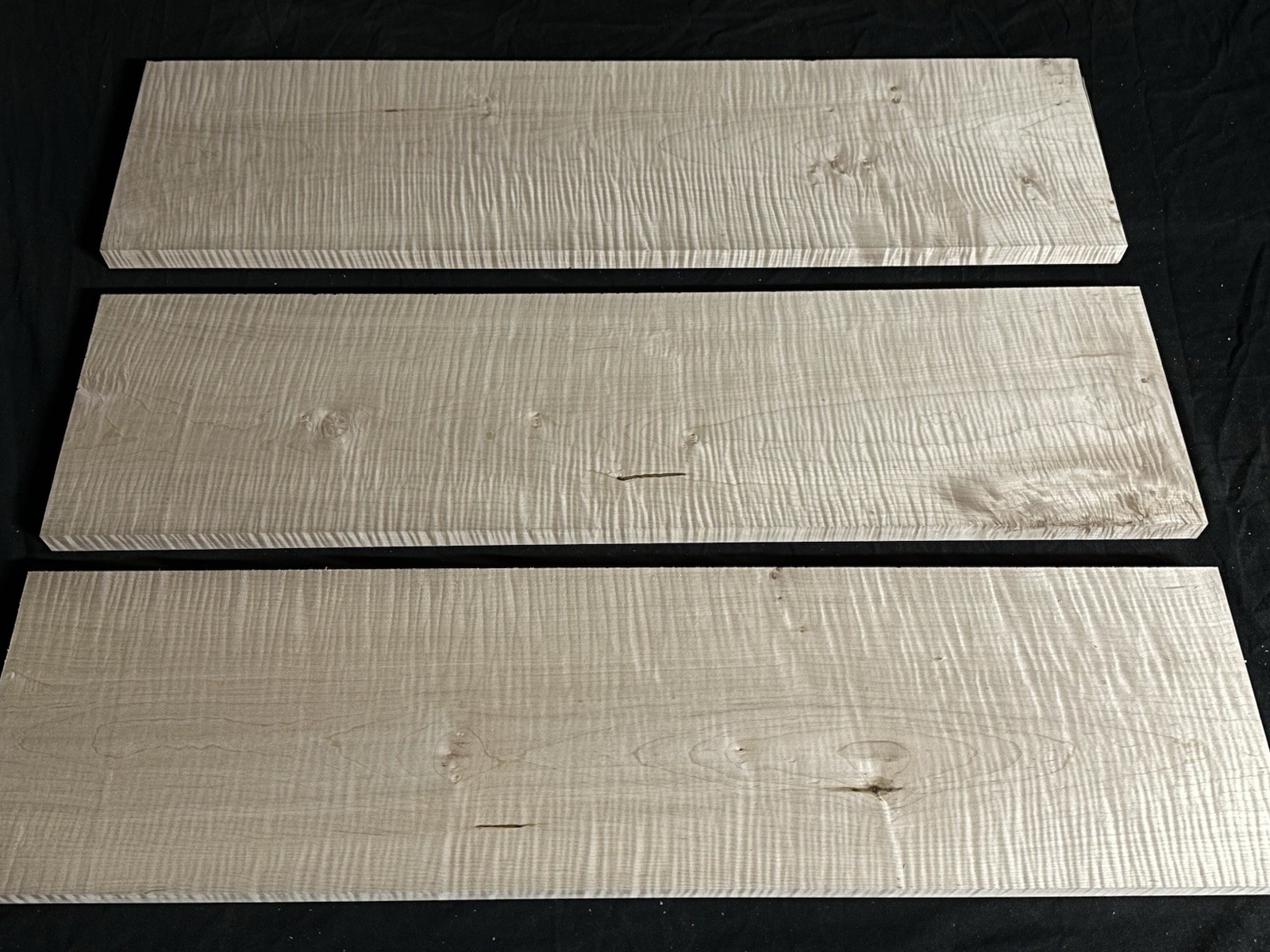 Curly Maple .80”x8”x30″ Tiger S4S Lumber Wood Matching SET 722 WIDE