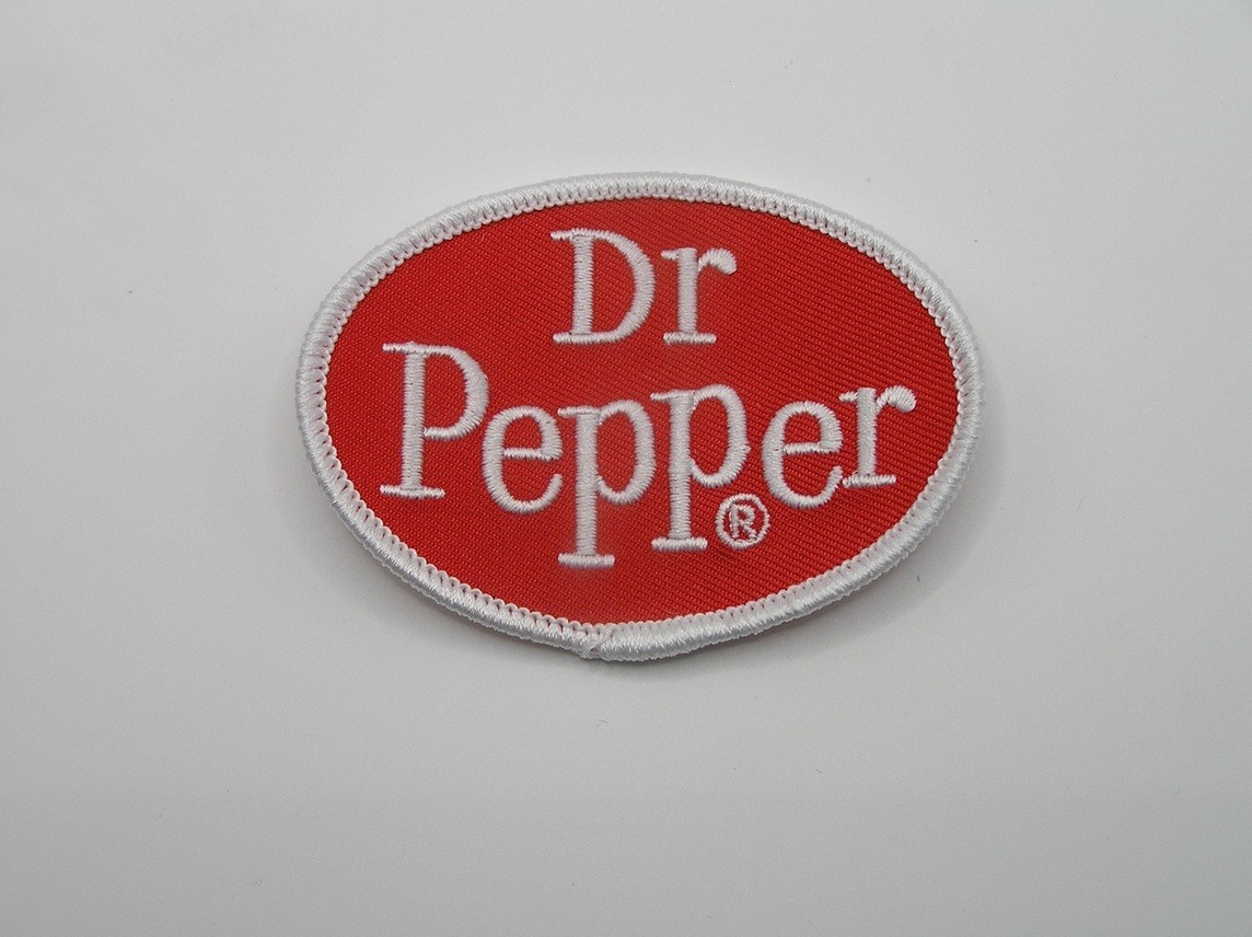 Dr. Pepper Oval Retro Throwback Logo Embroidered Iron On Patch 3″ x 2″