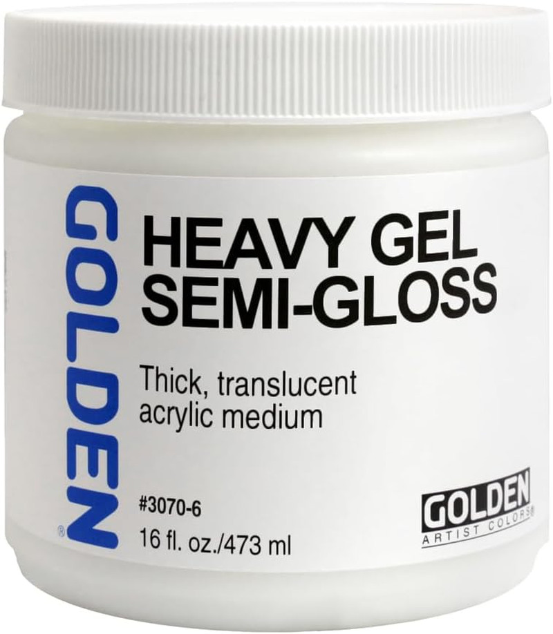 Heavy Gel Semi-Gloss, 16 Fl. Oz. Jar, Professional Acrylic Gel Medium, Semi-Tran