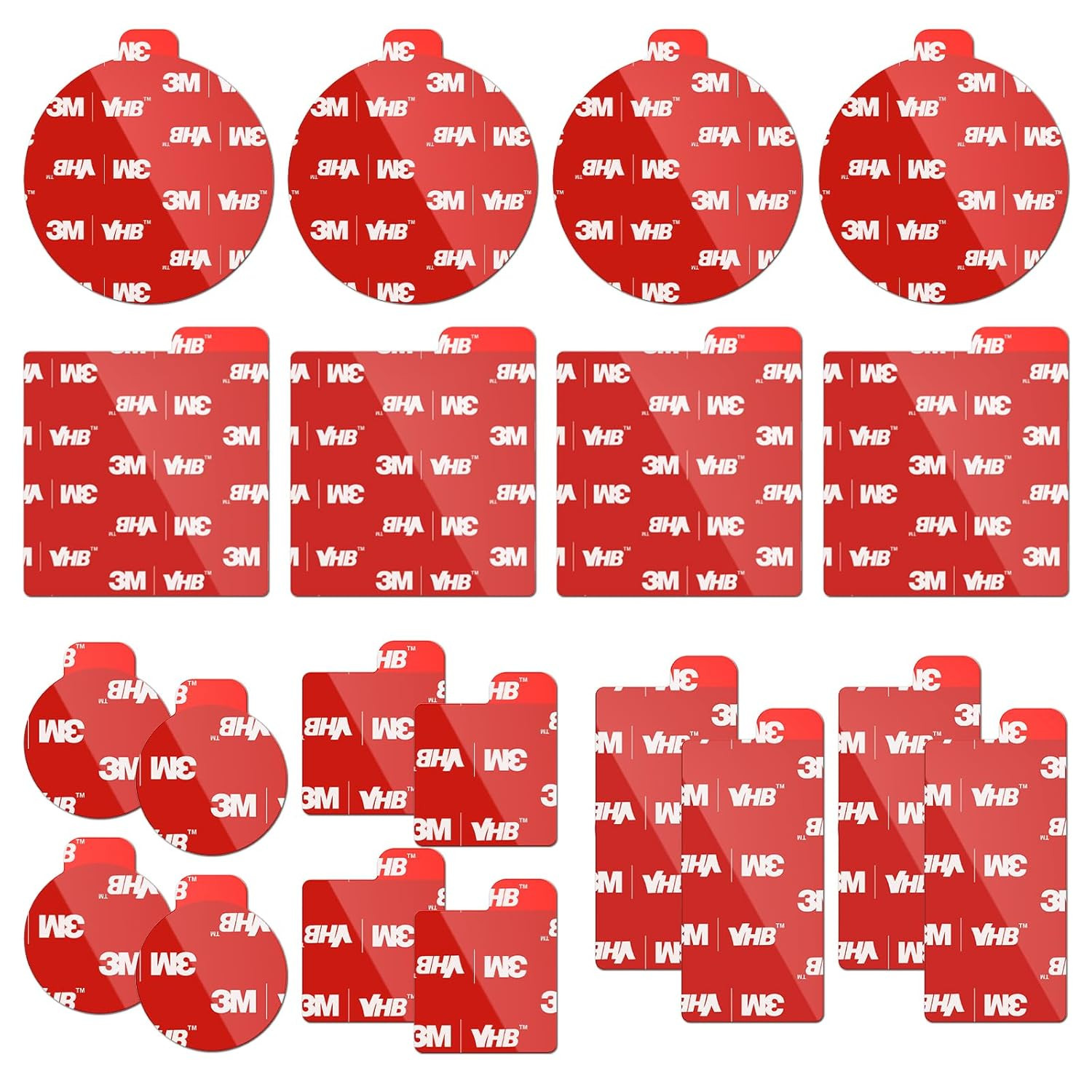 3M Double Sided Tape Heavy Duty, 20PCS VHB 5952 Adhesive Pads – 1 in & 2 in