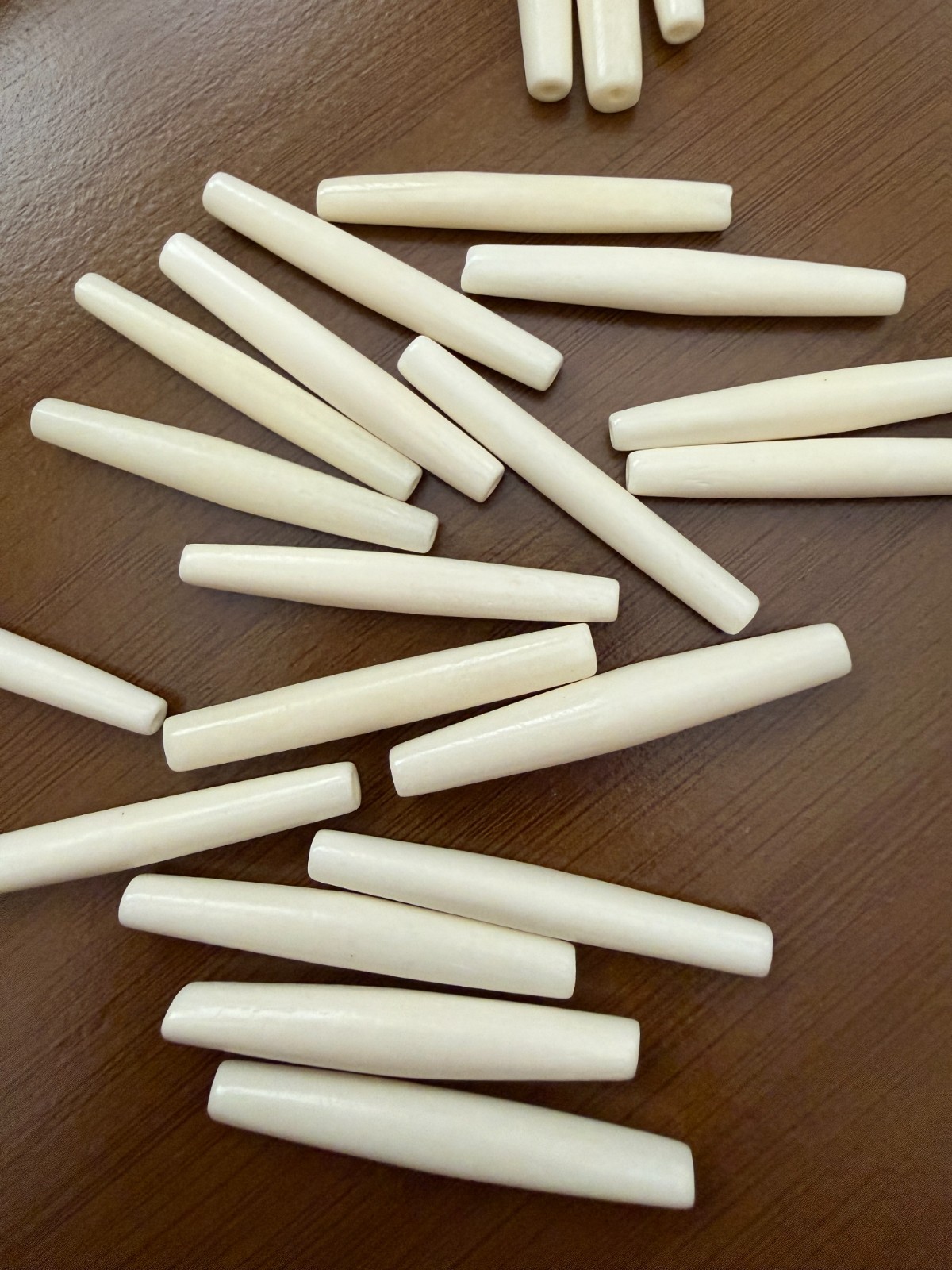 10PC White Buffalo Bone Hair Pipe Tube Beads 2″